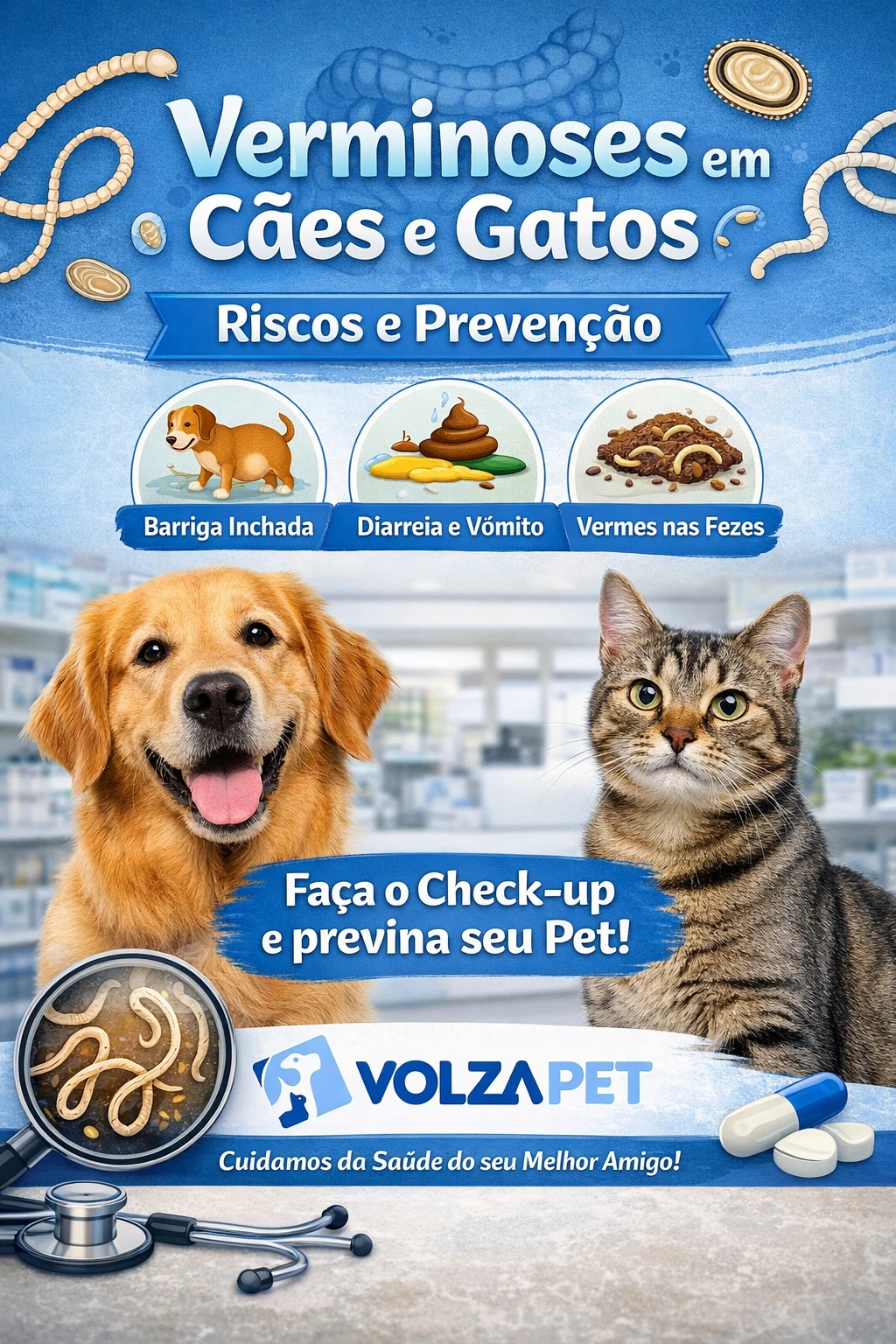 Verminoses em cães e gatos: entenda os riscos e como prevenir